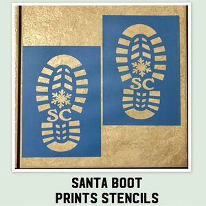 Santa Boot Prints Stencils